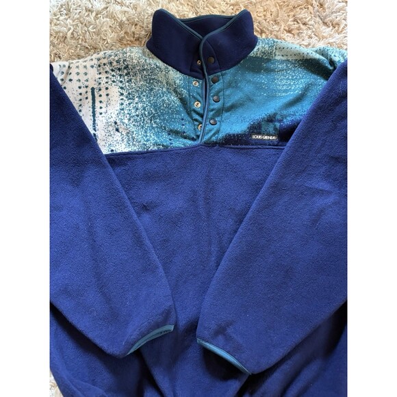 Louis Garneau Fleece Snap Pullover Cycling Vintage Blue And Teal Design Size M - Picture 9 of 10